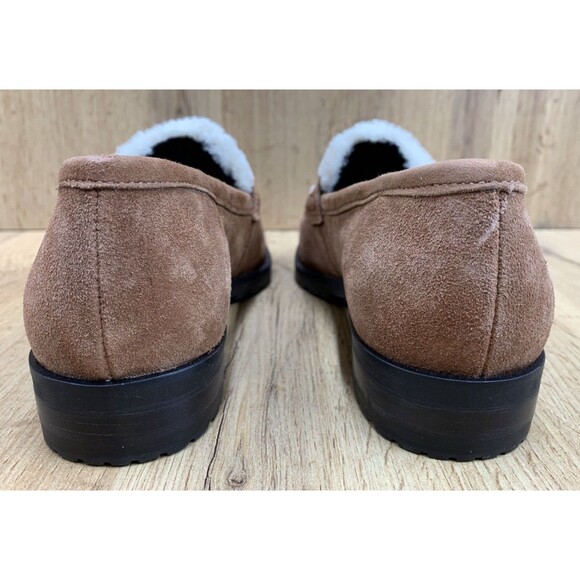 TALBOTS Cassidy Sherpa Tasseled Loafers Women’s Size 7 M Brown Leather - Picture 8 of 16